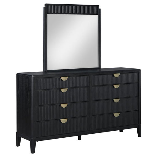 Coaster Furniture - Brookmead 8-Drawer Dresser with Mirror in Black - 224713M - GreatFurnitureDeal