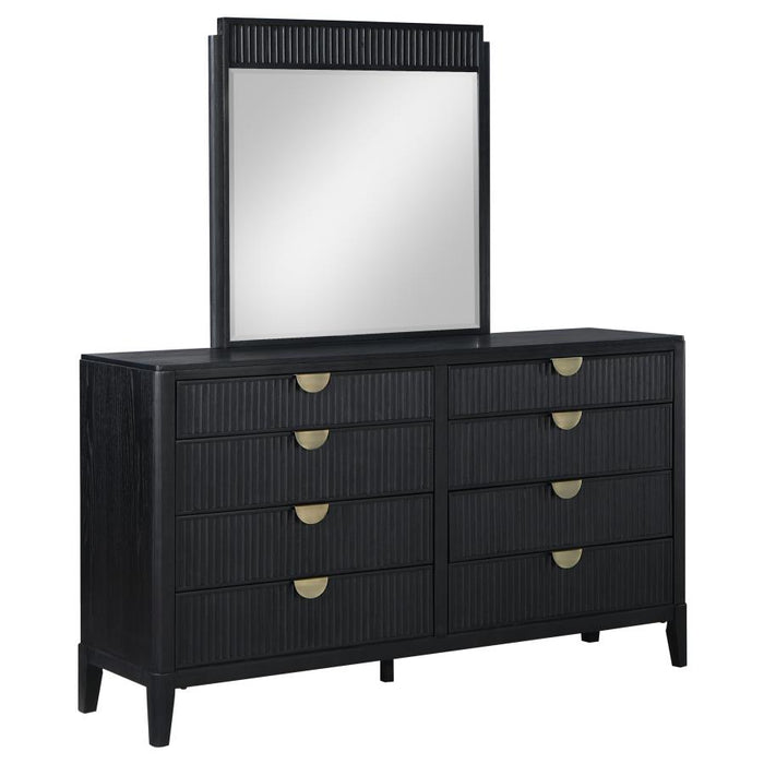 Coaster Furniture - Brookmead 8-Drawer Dresser with Mirror in Black - 224713M - GreatFurnitureDeal