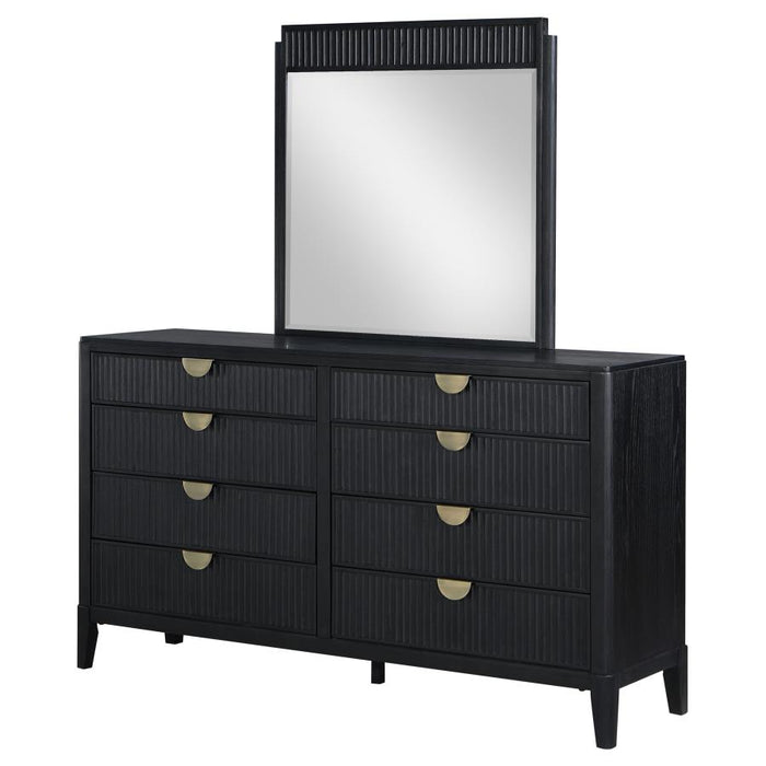 Coaster Furniture - Brookmead 8-Drawer Dresser with Mirror in Black - 224713M - GreatFurnitureDeal