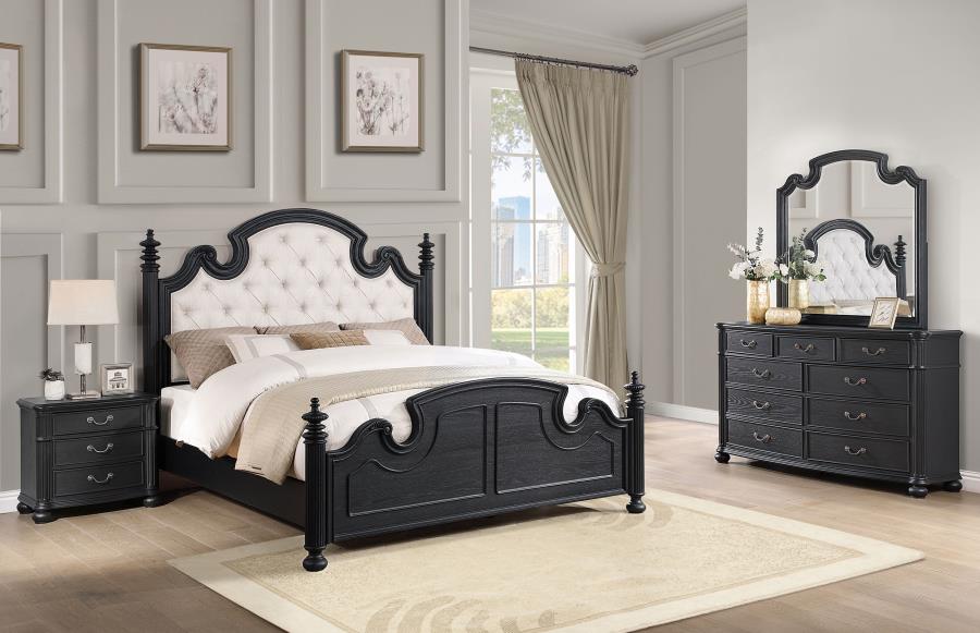 Coaster Furniture - Celina 4-Piece King Bedroom Set Black - 224761KE-S4 - GreatFurnitureDeal