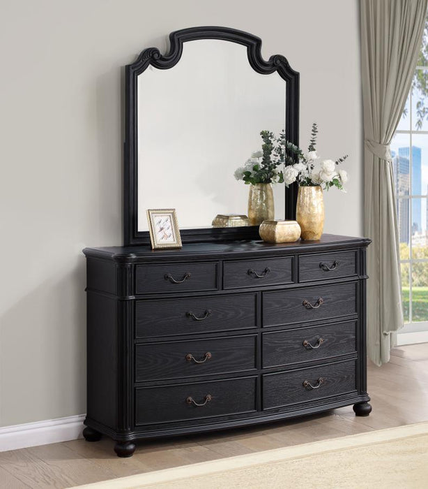 Coaster Furniture - Celina 9-Drawer Dresser with Mirror Black - 224763M - GreatFurnitureDeal