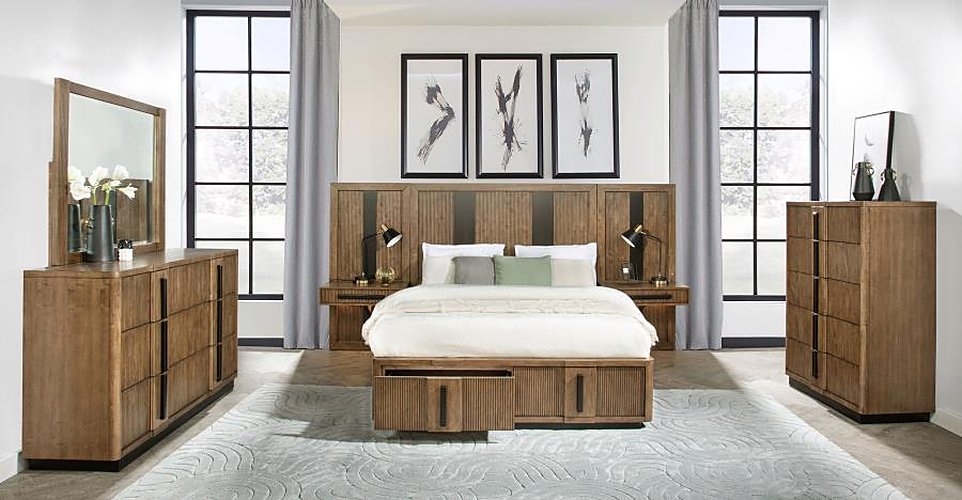Coaster Furniture - Terrace 4-Piece King Bedroom Set Ash Brown - 224900KE-S4 - GreatFurnitureDeal