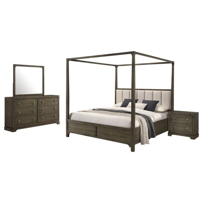 Coaster Furniture - Gran Park 4-Piece Canopy King Bedroom Set Dark Cocoa - 224931KE-S4 - GreatFurnitureDeal