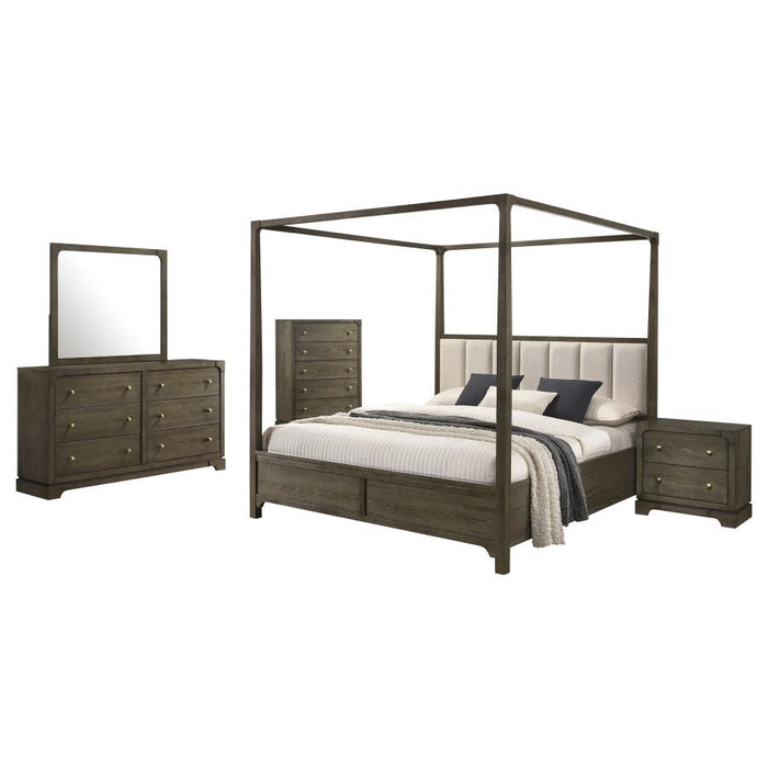 Coaster Furniture - Gran Park 5-Piece Canopy King Bedroom Set Dark Cocoa - 224931KE-S5 - GreatFurnitureDeal