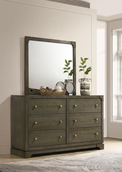 Coaster Furniture - Gran Park 6-Drawer Dresser and Mirror in Dark Cocoa - 224933M - GreatFurnitureDeal