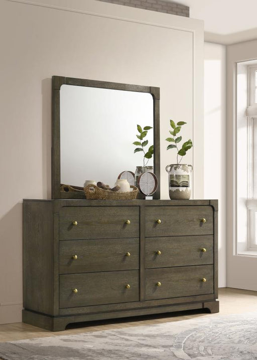Coaster Furniture - Gran Park 6-Drawer Dresser and Mirror in Dark Cocoa - 224933M - GreatFurnitureDeal