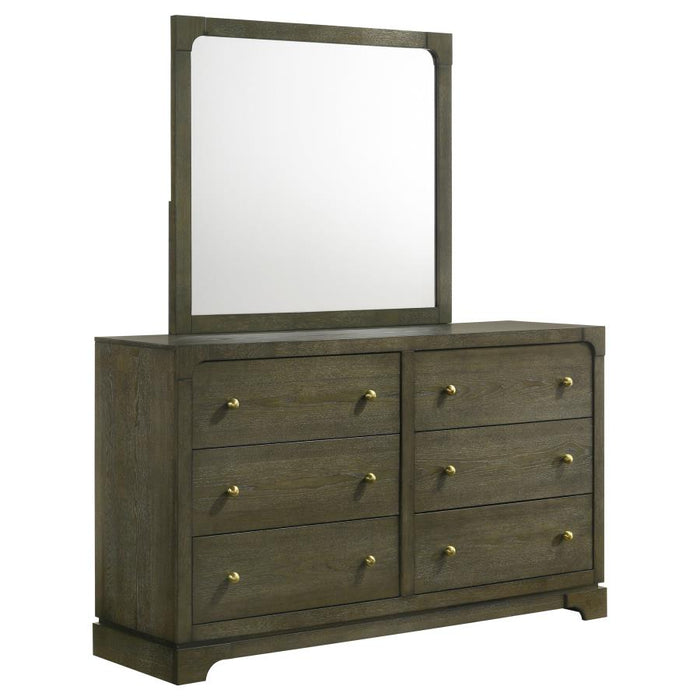 Coaster Furniture - Gran Park 6-Drawer Dresser and Mirror in Dark Cocoa - 224933M - GreatFurnitureDeal