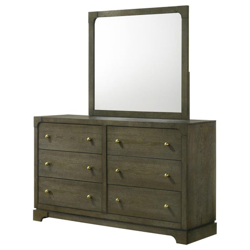 Coaster Furniture - Gran Park 6-Drawer Dresser and Mirror in Dark Cocoa - 224933M - GreatFurnitureDeal