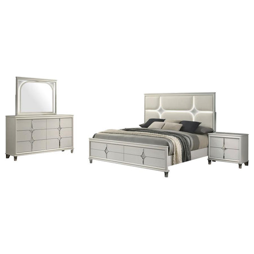 Coaster Furniture - Olivia 4-Piece King Bedroom Set in Pearl White - 224951KE-S4 - GreatFurnitureDeal