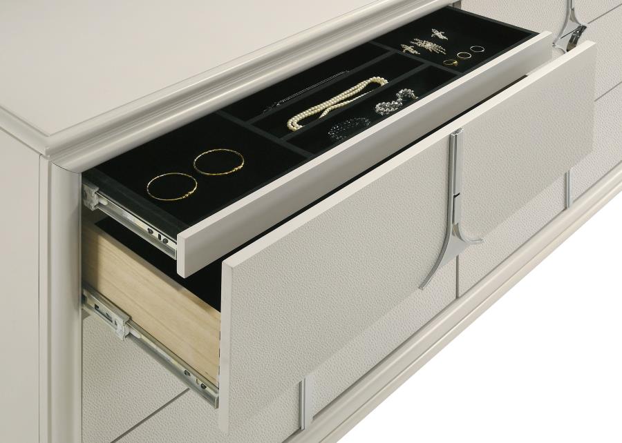 Coaster Furniture - Olivia 4-Piece California King Bedroom Set in Pearl White - 224951KW-S4 - GreatFurnitureDeal