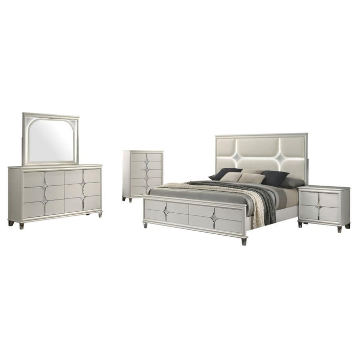 Coaster Furniture - Olivia 5-Piece California King Bedroom Set in Pearl White - 224951KW-S5 - GreatFurnitureDeal