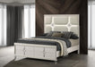 Coaster Furniture - Olivia Queen Panel Bed LED Headboard in Pearl White - 224951Q - GreatFurnitureDeal