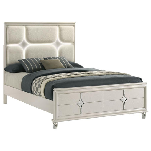 Coaster Furniture - Olivia Queen Panel Bed LED Headboard in Pearl White - 224951Q - GreatFurnitureDeal