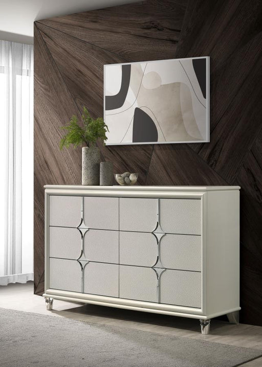 Coaster Furniture - Olivia 6-Drawer Dresser Cabinet Pearl White - 224953 - GreatFurnitureDeal