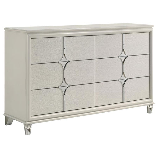 Coaster Furniture - Olivia 6-Drawer Dresser Cabinet Pearl White - 224953 - GreatFurnitureDeal
