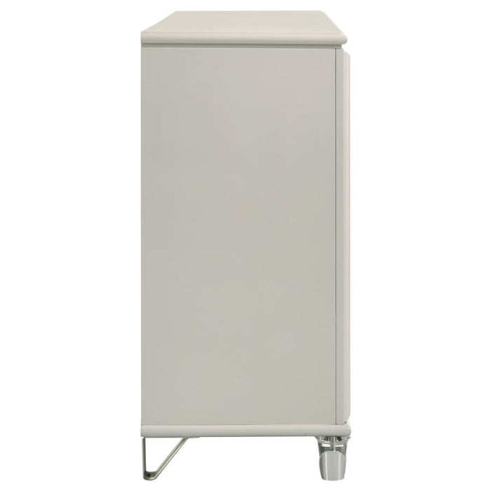 Coaster Furniture - Olivia 6-Drawer Dresser and LED Mirror Pearl White - 224953M - GreatFurnitureDeal