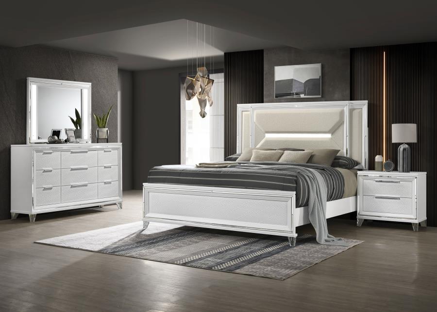 Coaster Furniture - Marmore 5-Piece California King Bedroom Set White - 224961KW-S5 - GreatFurnitureDeal