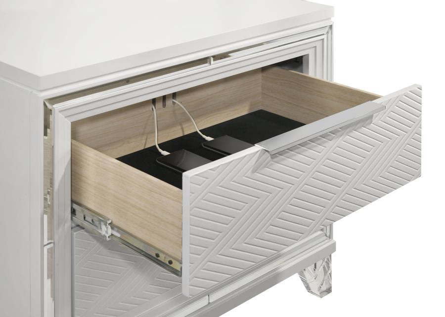 Coaster Furniture - Marmore 5-Piece California King Bedroom Set White - 224961KW-S5 - GreatFurnitureDeal