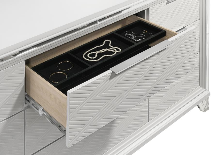 Coaster Furniture - Marmore 5-Piece California King Bedroom Set White - 224961KW-S5 - GreatFurnitureDeal