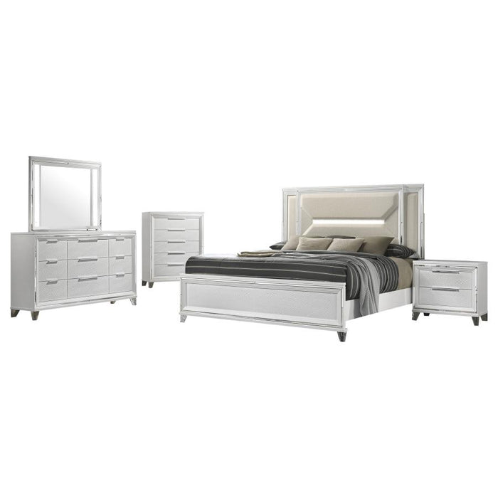 Coaster Furniture - Marmore 5-Piece Queen Bedroom Set White - 224961Q-S5 - GreatFurnitureDeal