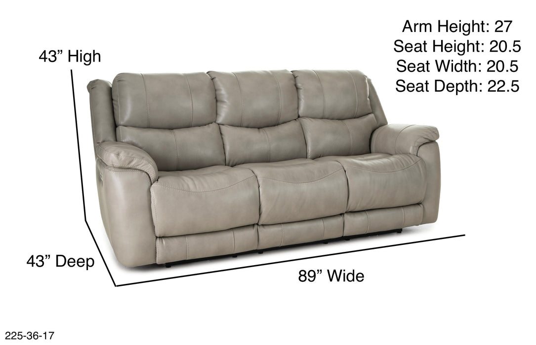 Motion Ease - Idris Double Reclining Zero Gravity Power Sofa in Mushroom - 225-36-17 - GreatFurnitureDeal