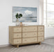 Coaster Furniture - Kailani 9-Drawer Dresser and Mirror in Beige Oak - 225043M - GreatFurnitureDeal