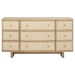 Coaster Furniture - Kailani 9-Drawer Dresser and Mirror in Beige Oak - 225043M - GreatFurnitureDeal