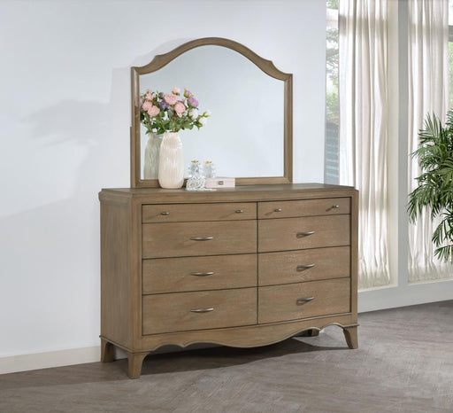Coaster Furniture - Revello 8-Drawer Bedroom Dresser with Mirror Washed Mango - 225053M - GreatFurnitureDeal