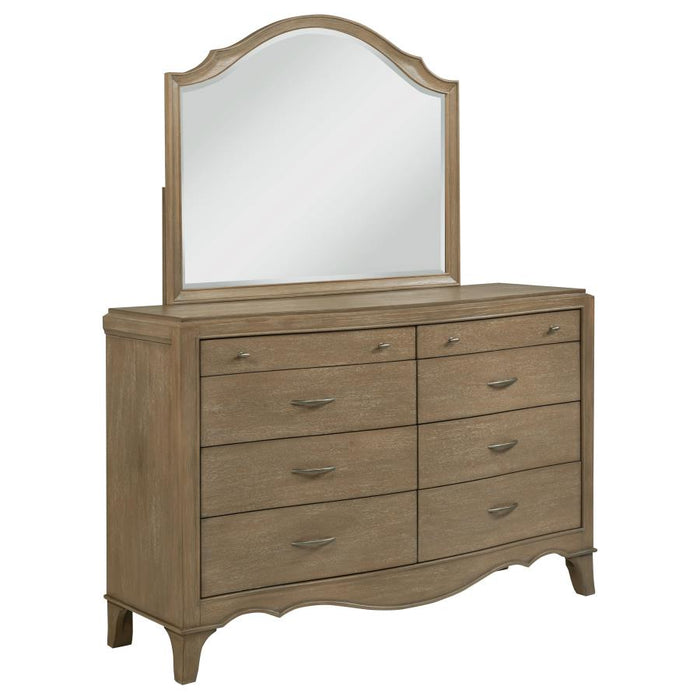 Coaster Furniture - Revello 8-Drawer Bedroom Dresser with Mirror Washed Mango - 225053M - GreatFurnitureDeal