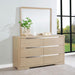 Coaster Furniture - Ladera 6-Drawer Bedroom Dresser and Mirror Light Elm - 225083M - GreatFurnitureDeal