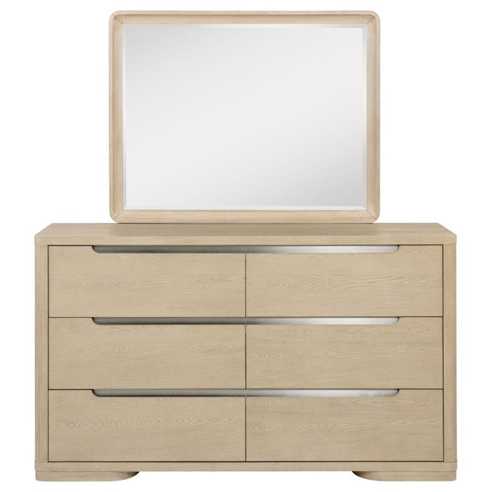 Coaster Furniture - Ladera 6-Drawer Bedroom Dresser and Mirror Light Elm - 225083M - GreatFurnitureDeal