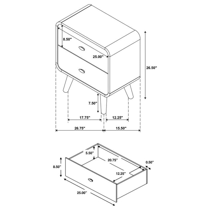 Coaster Furniture - Robyn 4-Piece California King Bedroom Set Light Ash - 225091KW-S4 - GreatFurnitureDeal