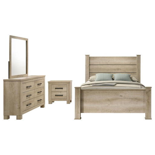 Coaster Furniture - Oakglen 4-Piece Queen Bedroom Set in Weathered Oak - 225101Q-S4 - GreatFurnitureDeal