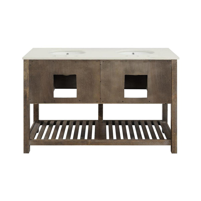 Coast To Coast - Cayhill Distressed Brown 2 Drawer Double Vanity Sink - 30449