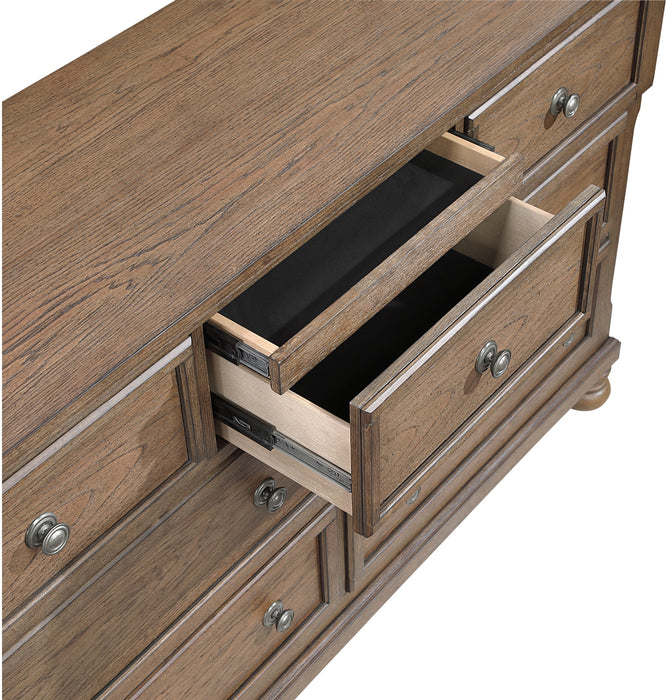 Homelegance - Bethel Dresser and Mirror in Wire Brushed Antique Brown - 2259BR-5-2259BR-6 - GreatFurnitureDeal