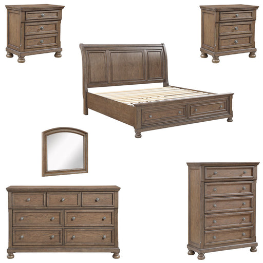 Homelegance - Bethel 6 Piece King Bedroom Set in Antique Brown - 2259KBR-1EK-6SET - GreatFurnitureDeal