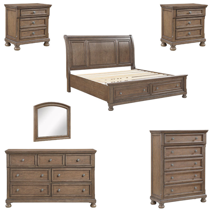 Homelegance - Bethel 6 Piece King Bedroom Set in Antique Brown - 2259KBR-1EK-6SET - GreatFurnitureDeal