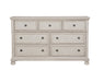 Homelegance - Bethel 7 Drawer Dresser and Mirror Set in Wire-Brushed White - 2259W-5-6 - GreatFurnitureDeal