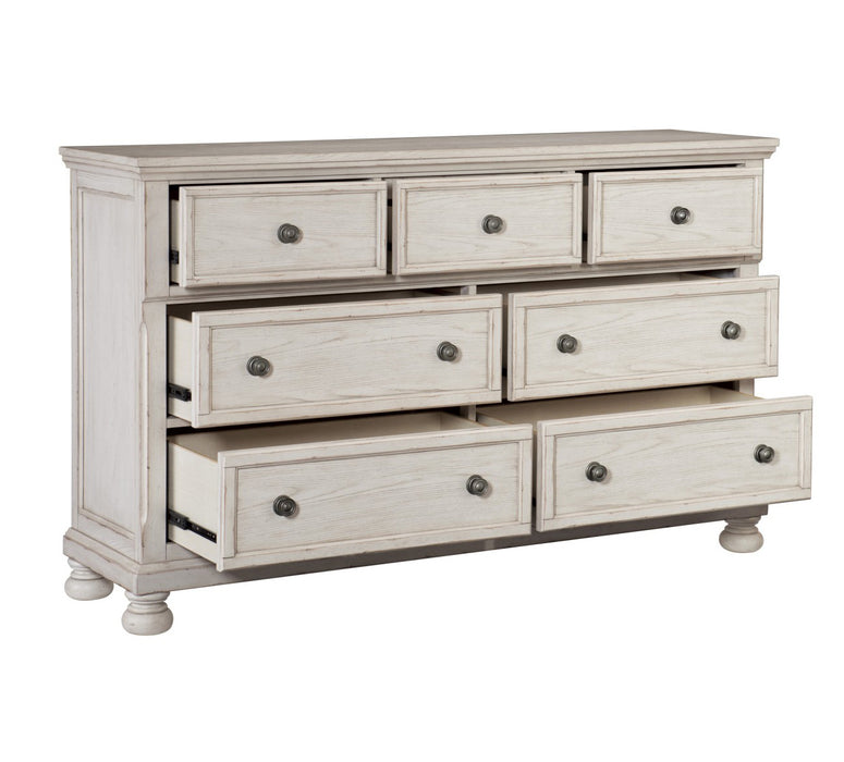 Homelegance - Bethel 7 Drawer Dresser and Mirror Set in Wire-Brushed White - 2259W-5-6 - GreatFurnitureDeal