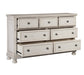 Homelegance - Bethel 7 Drawer Dresser in Wire-Brushed White - 2259W-5 - GreatFurnitureDeal