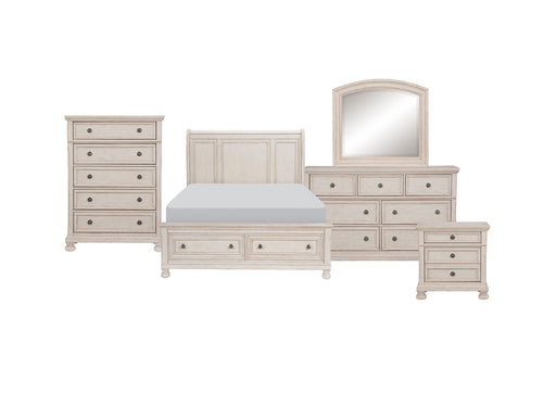 Homelegance - Bethel 5 Piece Queen Bedroom Set in Wire Brushed White - 2259W-1*9 - GreatFurnitureDeal