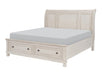 Homelegance - Bethel Queen Platform Bed with Footboard Storage in Wire-Brushed White - 2259W-1 - GreatFurnitureDeal