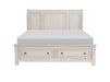 Homelegance - Bethel California King Platform Bed with Footboard Storage in Wire-Brushed White - 2259KW-1CK - GreatFurnitureDeal
