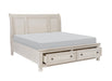 Homelegance - Bethel California King Platform Bed with Footboard Storage in Wire Brushed White - 2259W-1CK* - GreatFurnitureDeal