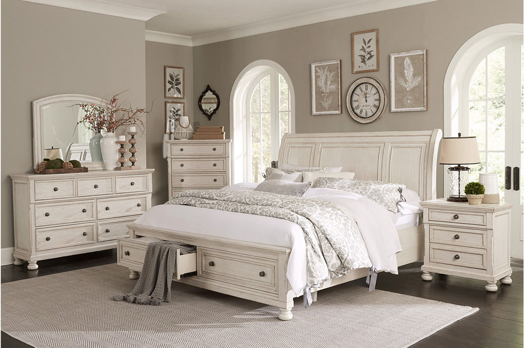 Homelegance - Bethel 7 Drawer Dresser and Mirror Set in Wire-Brushed White - 2259W-5-6 - GreatFurnitureDeal