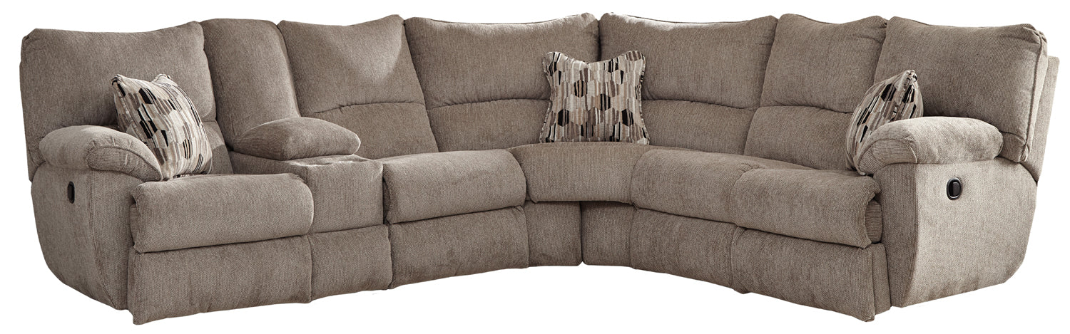 Catnapper - Elliott 2 Piece Power Reclining Lay Flat Sectional in Pewter - 62256-62257-PEWTER - GreatFurnitureDeal