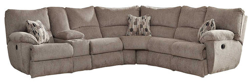 Catnapper - Elliott 2 Piece Reclining Lay Flat Sectional in Pewter - 2256-2257-PEWTER - GreatFurnitureDeal