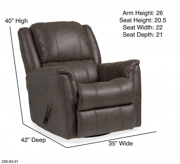 Motion Ease - Rhode Swivel Glider Recliner in Walnut - 226-93-21 - GreatFurnitureDeal