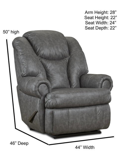 Motion Ease - Knox Big Man's Recliner in Steel - 227-94-14 - GreatFurnitureDeal