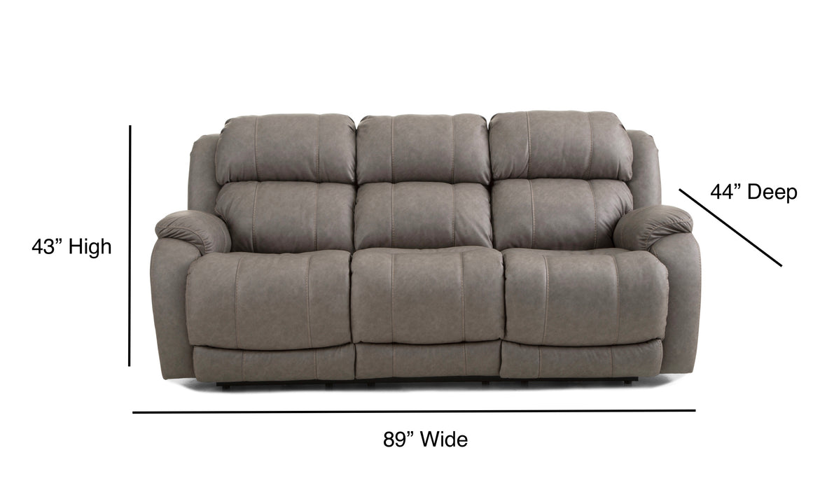 Motion Ease - Charleston Triple Power Sofa with Zero Gravity Mechanism in Grey - 228-36-17 - GreatFurnitureDeal